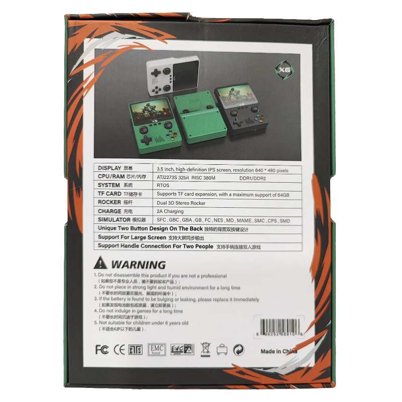 کنسول دستی قابل حمل X6 با صفحه نمایش 3.5 اینچی 32 گیگابایت